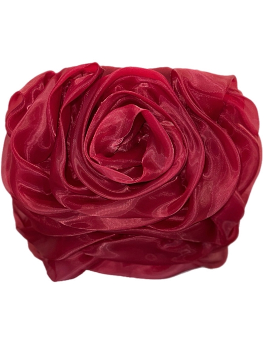 Топ-корсет, бордо, темно-красный, винный, один объемный цветок