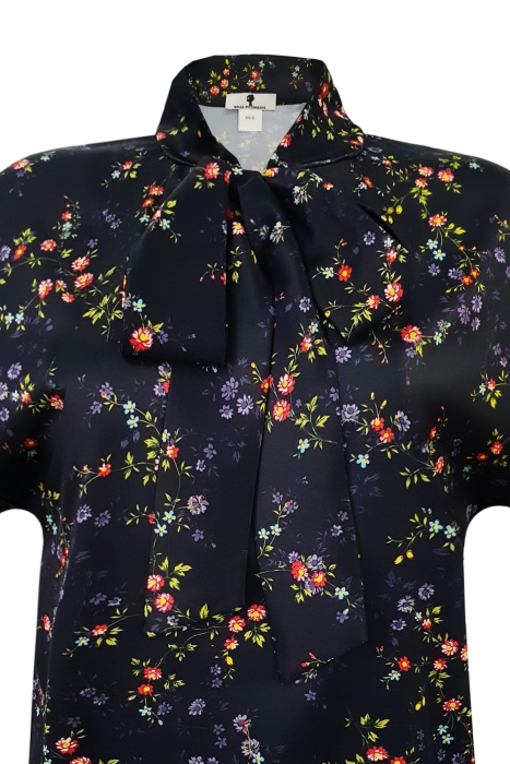 Блуза "Дафна" черная, принтованная