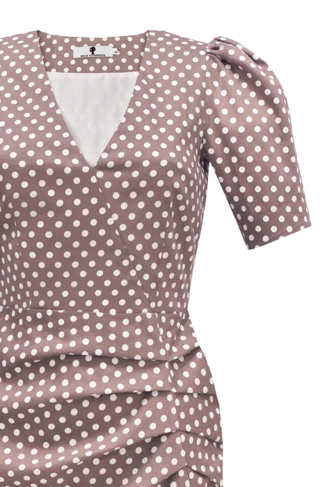 Платье "Симона" какао, белый горох
