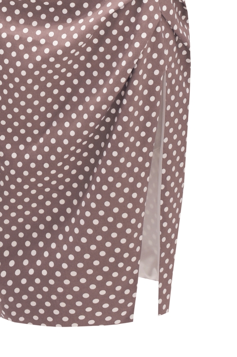 Платье "Симона" какао, белый горох