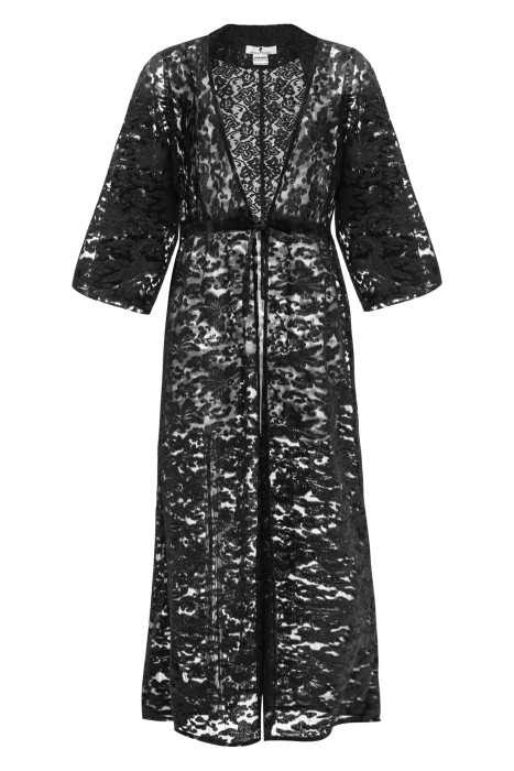 Накидка - туника - кимоно "Леона" черное, кружево