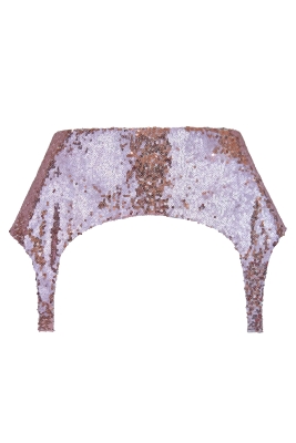 Пояс - корсет - баска "Уэсли" пудровый, пайетки