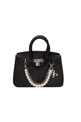 Сумка-тоут "Джейн" черная, зернистая эко-кожа, мини