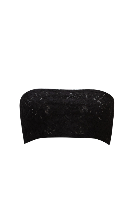 Топ - кроп - бра  черный, кружево