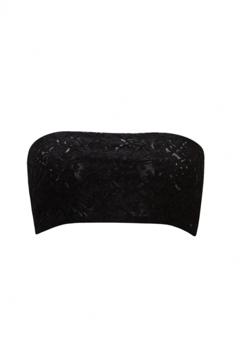 Топ - кроп - бра  черный, кружево