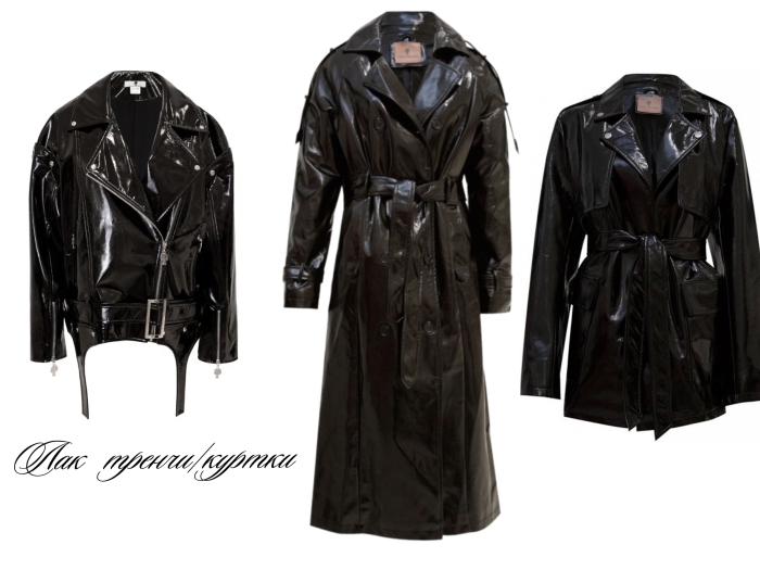 Куртка - косуха - жилет "Рассел" черная, эко-кожа ЛАК, имитация подтяжек