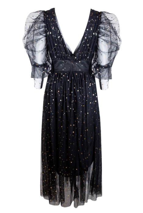 Платье "Эрлин" черное, фатин, декорировано пайетками "звездное небо"