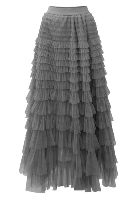 Юбка-пачка "Амелия" серая, с воланами, фатин (100 см)