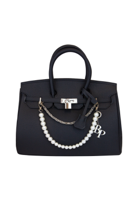 Сумка-тоут "Джейн" черная, зернистая эко-кожа, макси