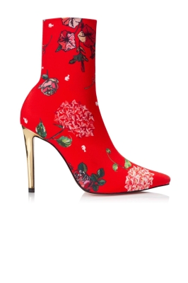 Ботильоны "SS-18" бифлекс красные с принтом