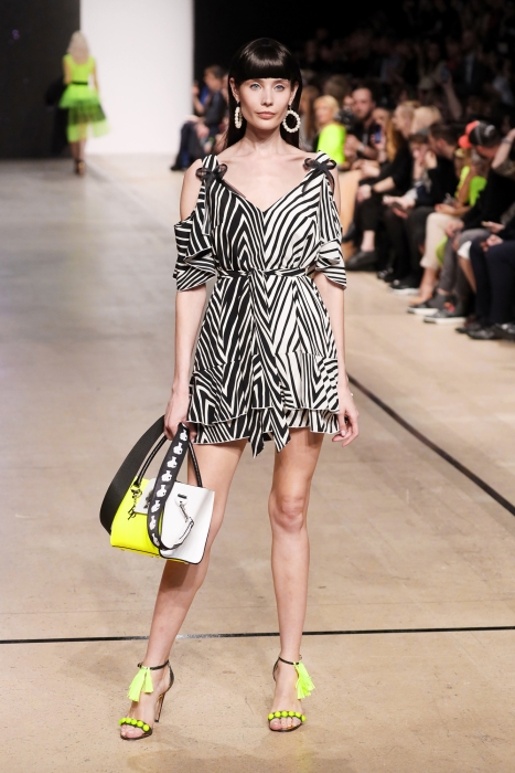 Сарафан "Бениса" черно-белый, полоска