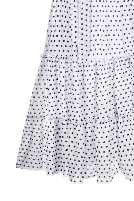 Платье "New Марика" шифон, белое, черный горох