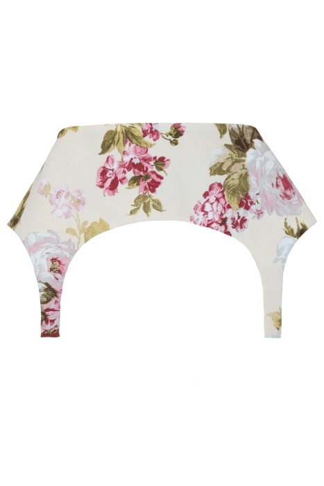 Пояс-корсет-баска "Пионы", нюдовый, цветочный принт
