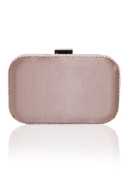 Клатч прямоугольный, бежевый атлас (16/10)