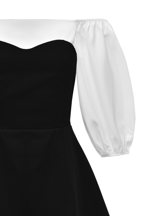 Комплект "Миланта" черно-белый, платье шифон + сарафан