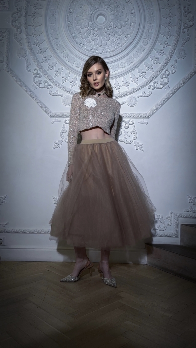 Юбка - пачка "Ирис" нюдовая, фатин, пышная