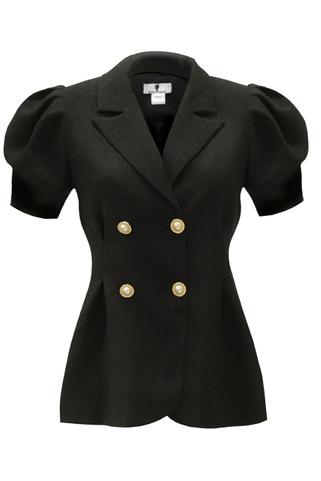 Пиджак - жакет "Брис" черный, короткий рукав - фонарик