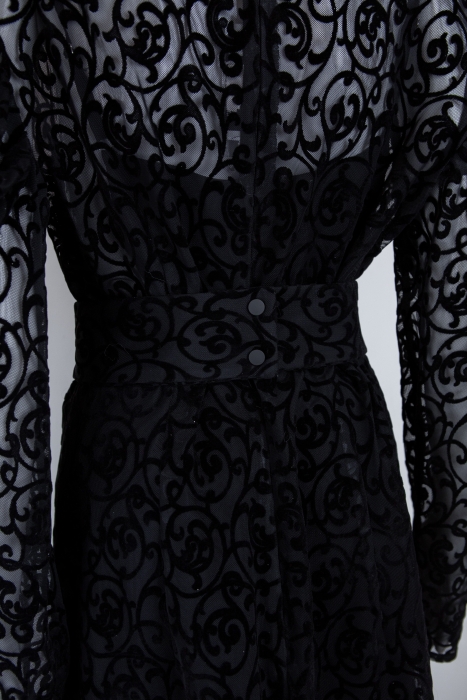 Платье "Мерьем" черное, кружево, бархат, с комбинацией