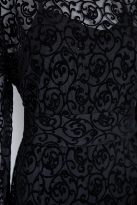 Платье "Мерьем" черное, кружево, бархат, с комбинацией