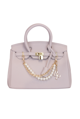 Сумка-тоут "Джейн" пудровая, пастельно-розовая, зернистая эко-кожа, макси