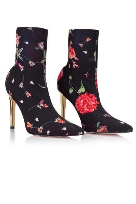 Ботильоны "SS-18" бифлекс черные с принтом
