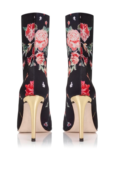 Ботильоны "SS-18" бифлекс черные с принтом