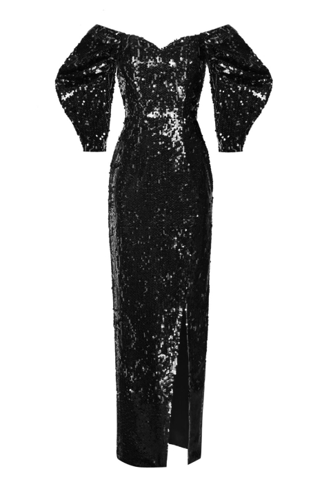 Платье "Эльзи", черное, пайетки 