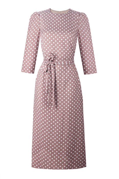 Платье "Доминик" какао, белый горох
