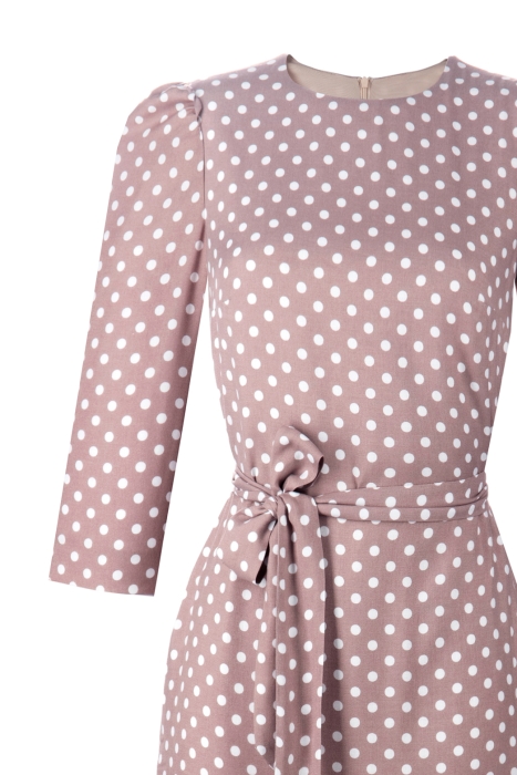 Платье "Доминик" какао, белый горох