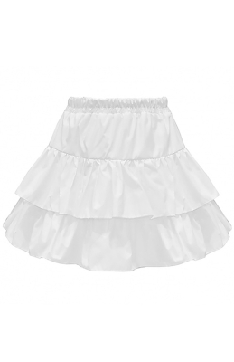 Юбка - шорты белая, мини, хлопок, с воланами (длина 36 см)