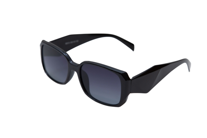 Очки солнцезащитные, черные, прямоугольные, линзы градиент