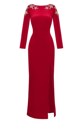 Платье "Джипси" красное, бархат со звездами