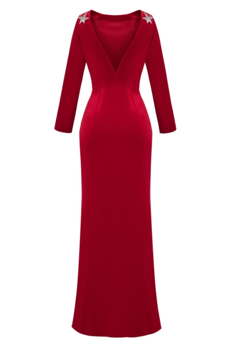 Платье "Джипси" красное, бархат со звездами