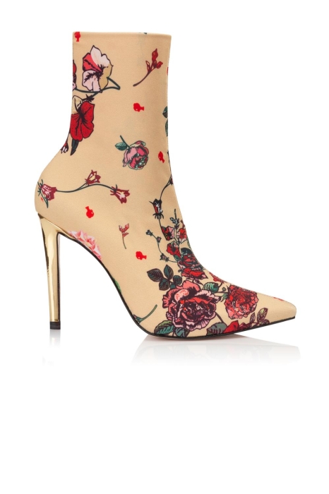 Ботильоны "SS-18" бифлекс нюдовые с принтом