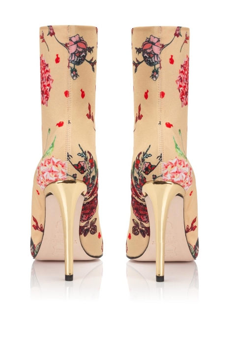 Ботильоны "SS-18" бифлекс нюдовые с принтом