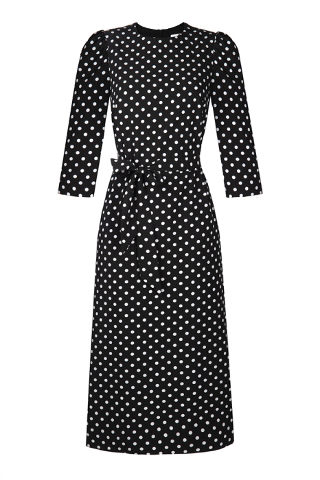 Платье "Доминик" черное, белый горох