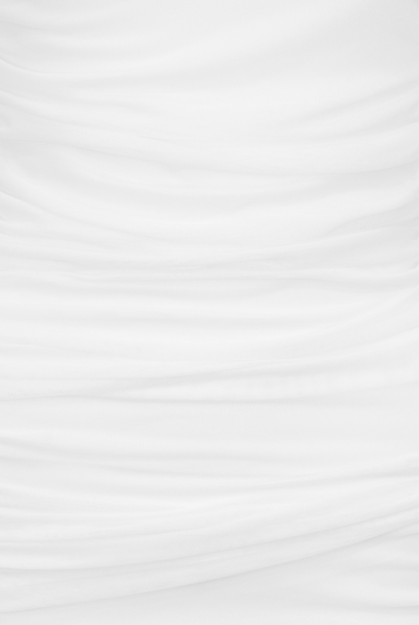 Платье "Леканто" мини, белое (молочное), с драпировкой 