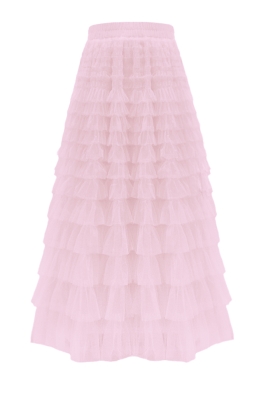 Юбка-пачка "Амелия" пепельно-розовая, с воланами, пышная, фатин (90 см)