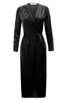 Платье "Демми" черное, бархат, люрекс, миди