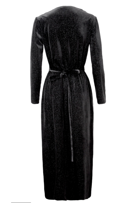 Платье "Демми" черное, бархат, люрекс, миди