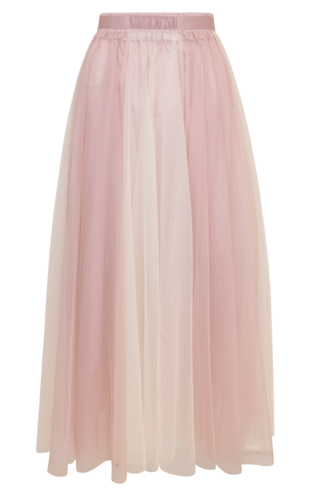 Юбка-Пачка "Идлен" Фатин, Бело-Розовое