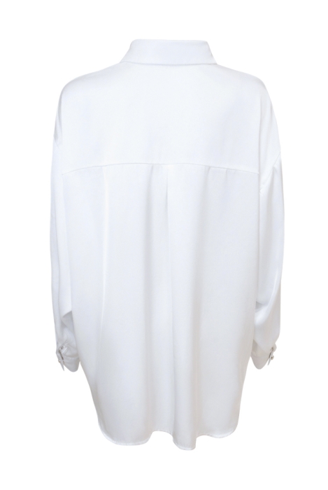 Блуза - рубашка "Дэрил" белая, атлас (шелк)