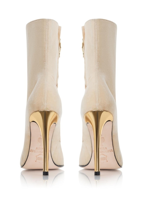 Ботильоны "SS-18" бархат нюдовые