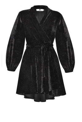Платье "Блэсс" черный бархат, люрекс мультицвет, мини