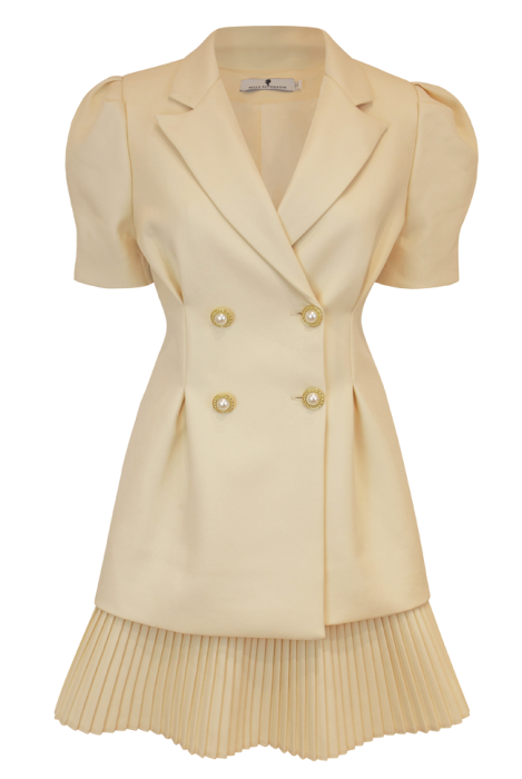 Пиджак - жакет "Брис" светло-бежевый, короткий рукав - фонарик