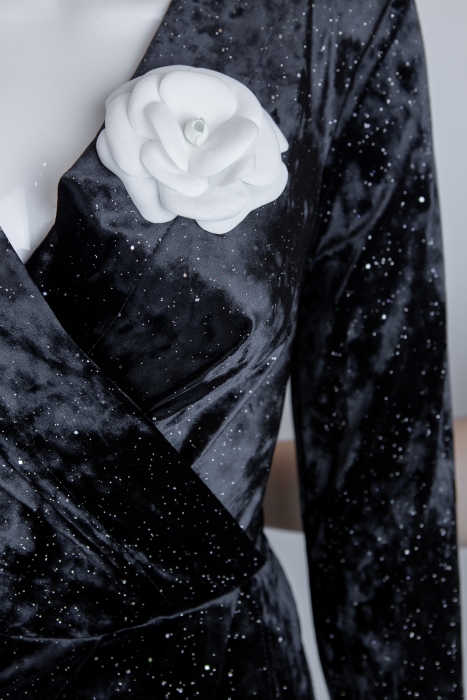 Платье "Анрия" черное, бархат с люрексом мультицвет