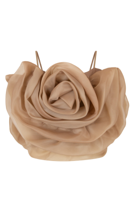 Топ-корсет,бежевый,нюдовый,один объемный цветок