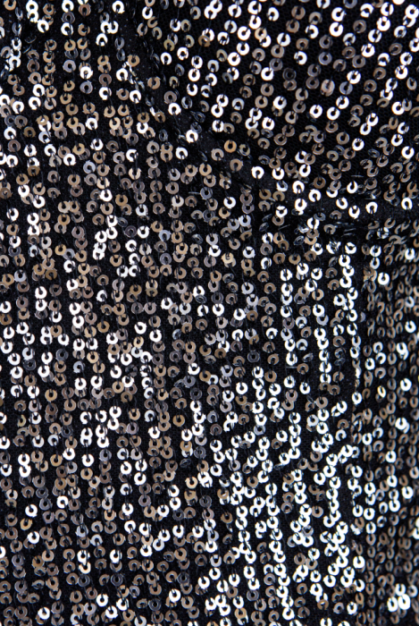 Топ-корсет "Ороне" черный, серебристые пайетки, на завязках