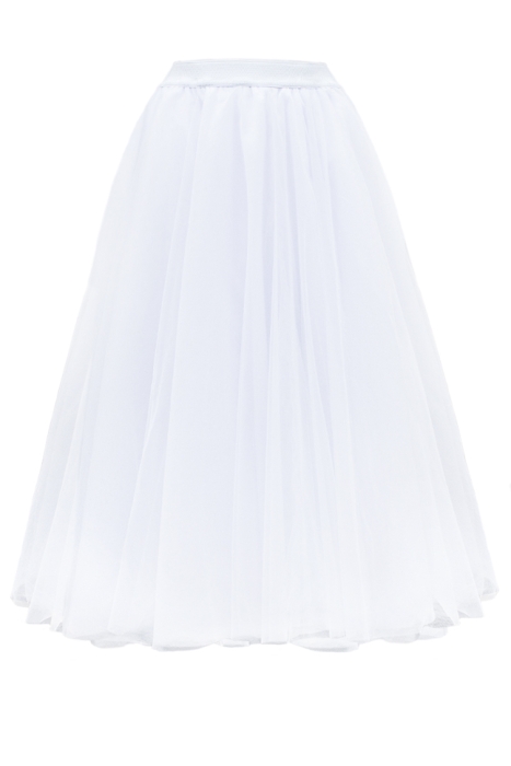 Юбка - пачка "Ирис" белая, фатин, миди (длина 80 см), пышная