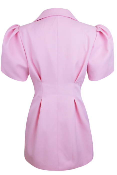 Пиджак - жакет "Брис" розовый, короткий рукав - фонарик